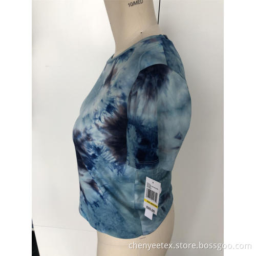 Tie-Dye-Kurzarmbluse